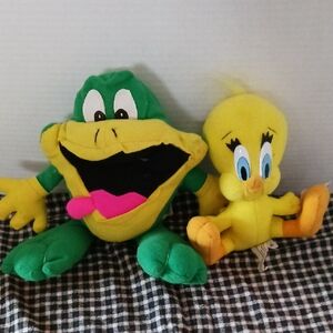 Michigan J Frog and Yellow Tweety Bird Plush Toys